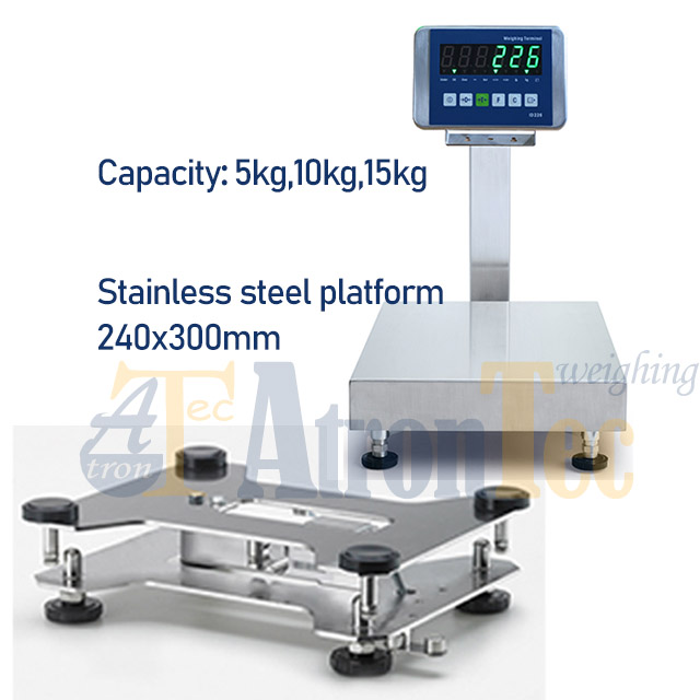Balanza electrónica de plataforma lavable de acero inoxidable de 15 kg