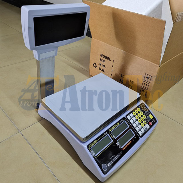 Escala de cálculo de precio de pantalla LCD de capacidad de 30 kg con pantalla de poste